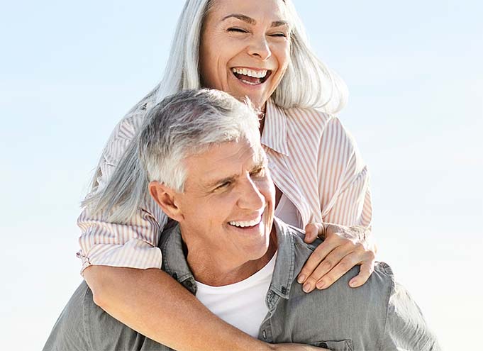 Smiling older couple